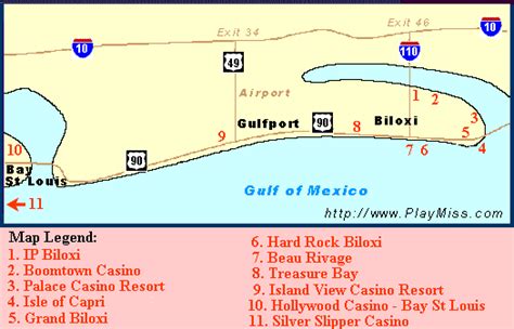 Casino biloxi tira mapa