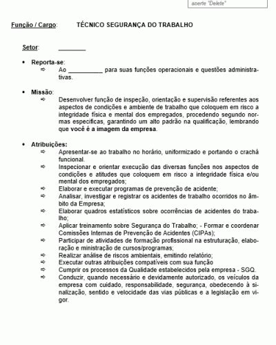 Casino de fiscalização do trabalho do técnico descrição