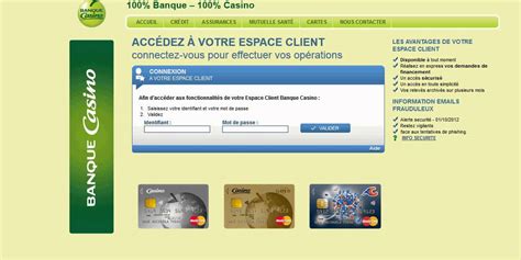 Criação de espace cliente banque casino