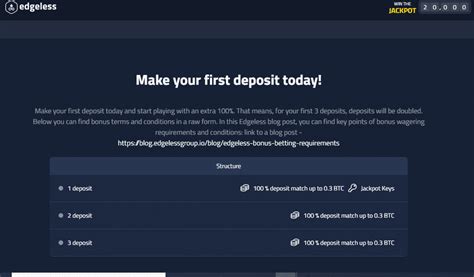 Edgeless casino bonus