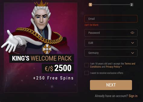 King billy casino login