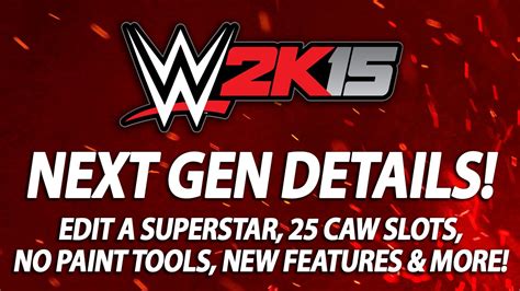 Wwe2k15 25 caw slots