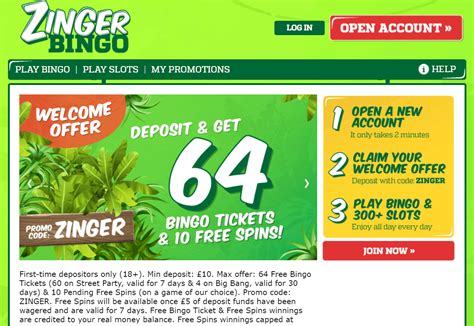 Zinger bingo casino bonus